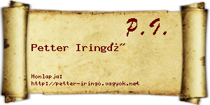 Petter Iringó névjegykártya